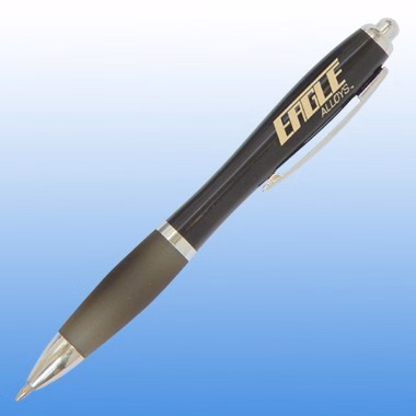 CURVE PLASTIC  PEN BLACK W/ CHROME TRIM