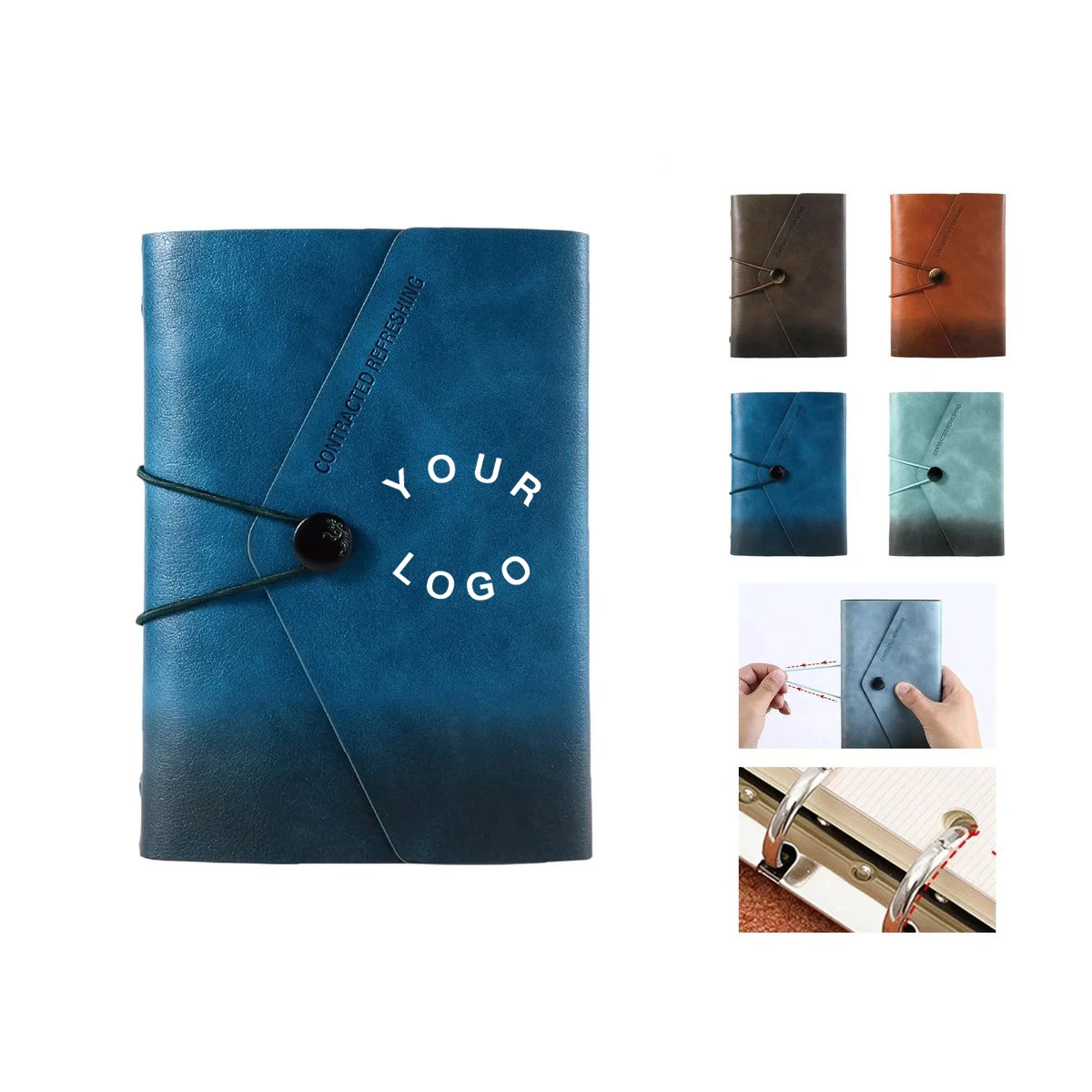PU Leather Notebook with Refillable Pages and Soft Cover 1