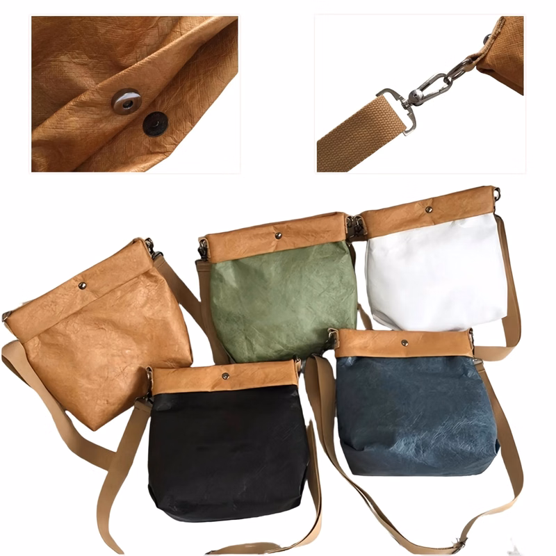 Vintage Kraft Paper Crossbody Bag