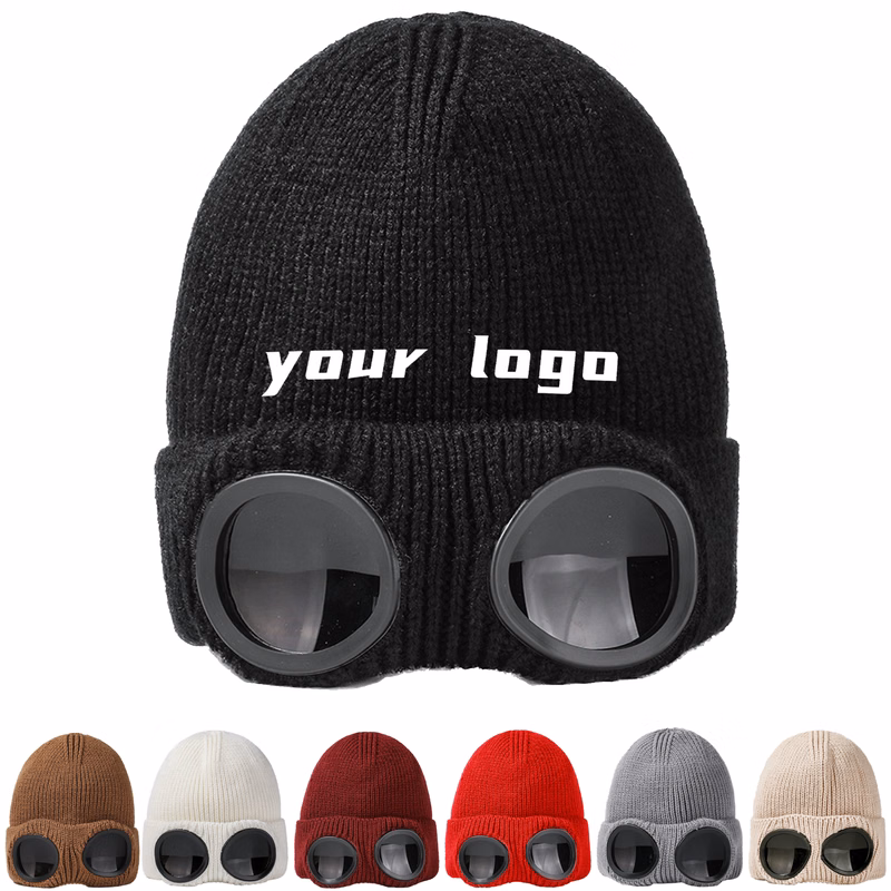Unisex Goggle Knitted Beanie