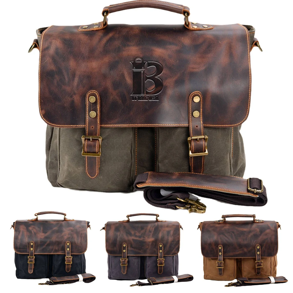 Genuine Leather multicolor Messenger Bag 1