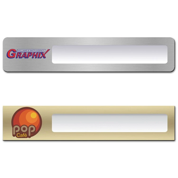 The Orion full color metallic reusable name plate 2"x10" 1