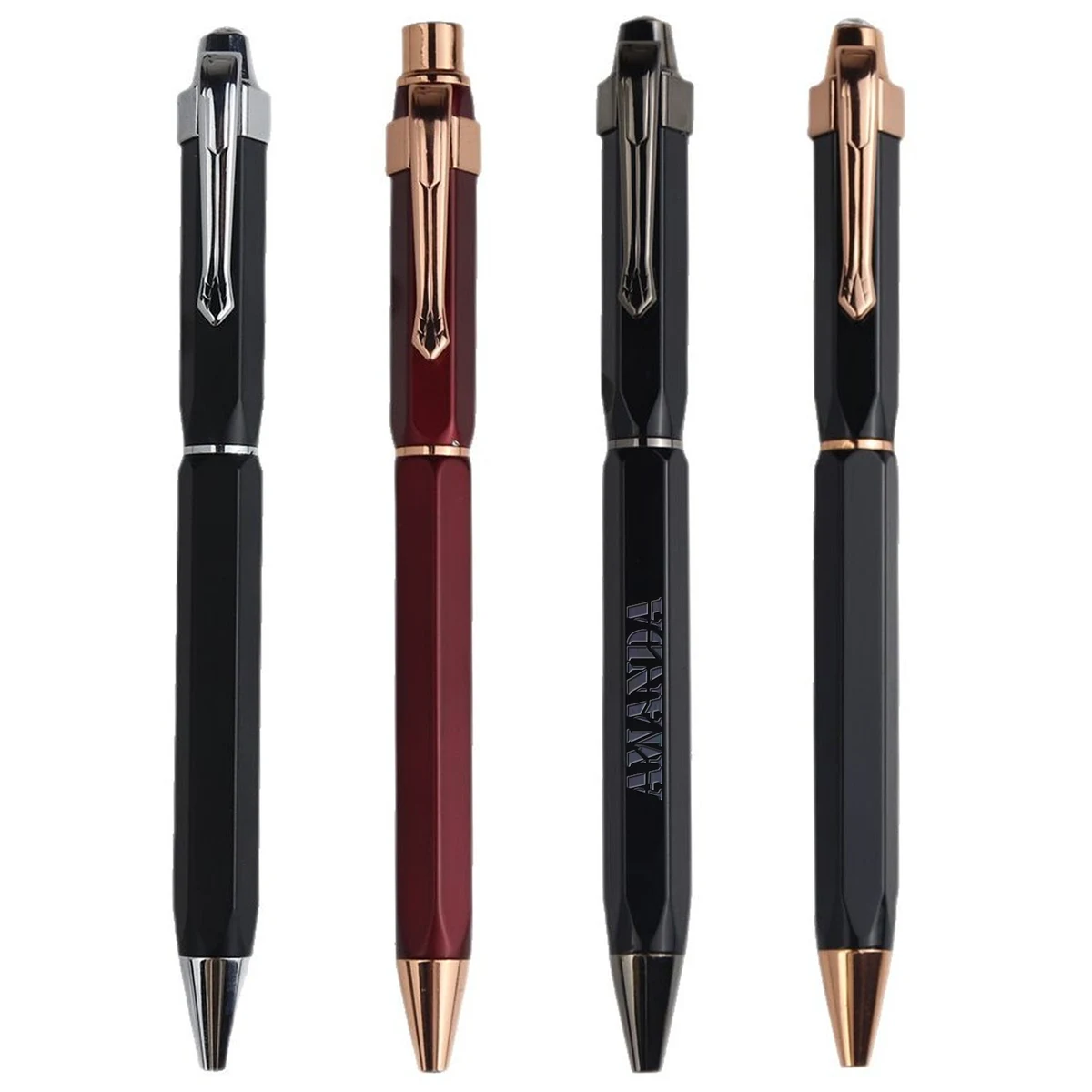 Hexagonal Metal Rotating Ballpoint Pen 1