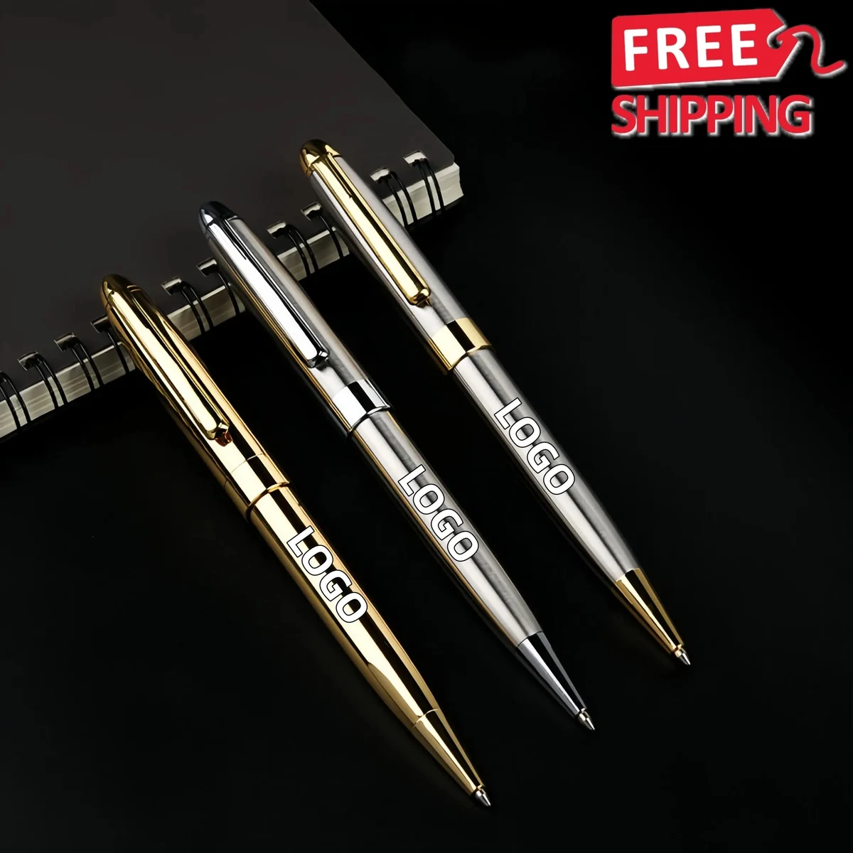 Metal Twist Ballpoint Pen Smooth Writing Office Tool 1