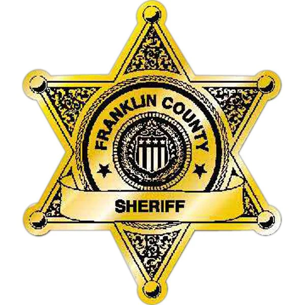Quick Ship Sheriffs Badge Labels (3-1/8"x2-5/8") 1