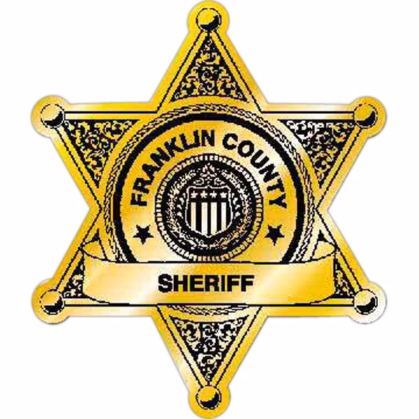 Quick Ship Sheriffs Badge Labels (3-1/8"x2-5/8")
