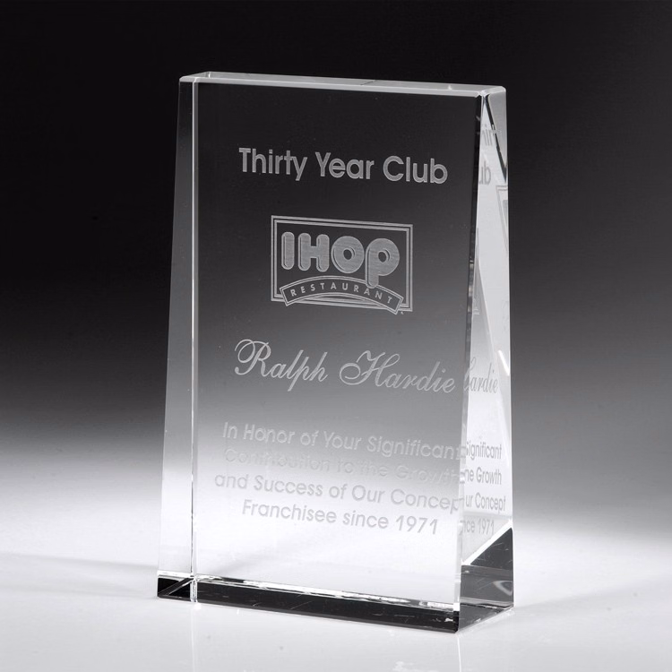 5" Crystal Award-Baldwin, Vertical