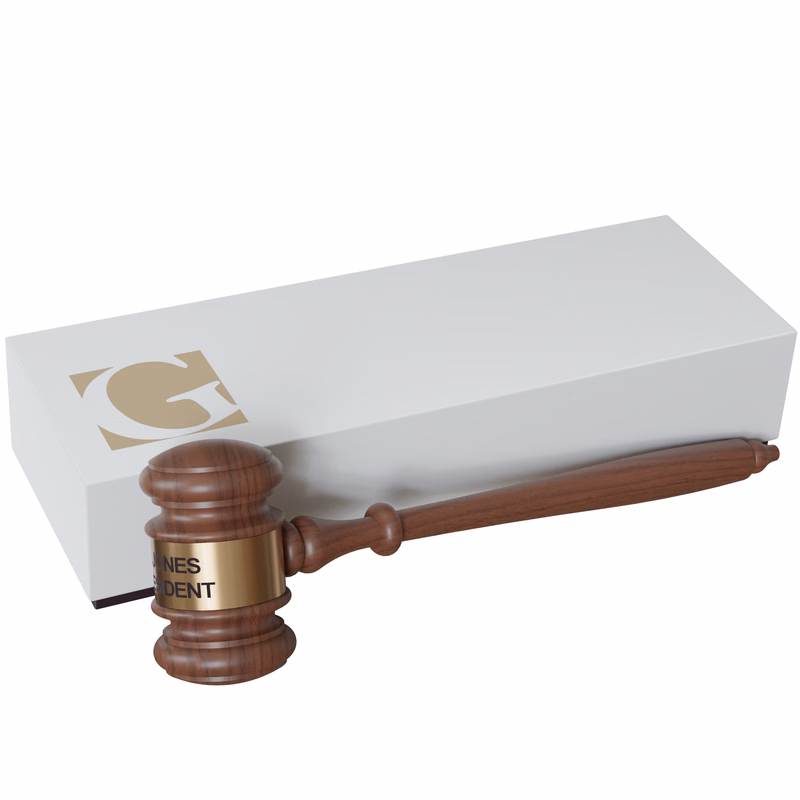 11" American Walnut Judge's Gavel with Gift Box