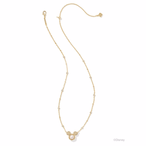 Kendra Scott Disney Gold Mickey Mouse Short Pendant Necklace in Freshwater Cultured Pearl