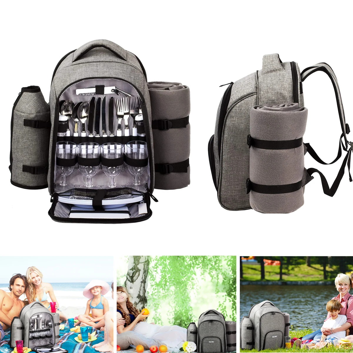 Picnic Backpack for 4 Person with Cutlery Set 1