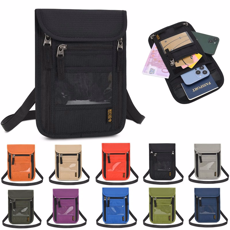 Water-Resistant Travel Organizer Bag for Passport, Phone & Cards