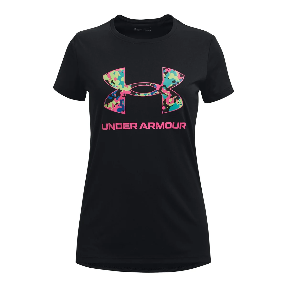 Girls' UA Tech Solid Print Big Logo Short Sleeve 1