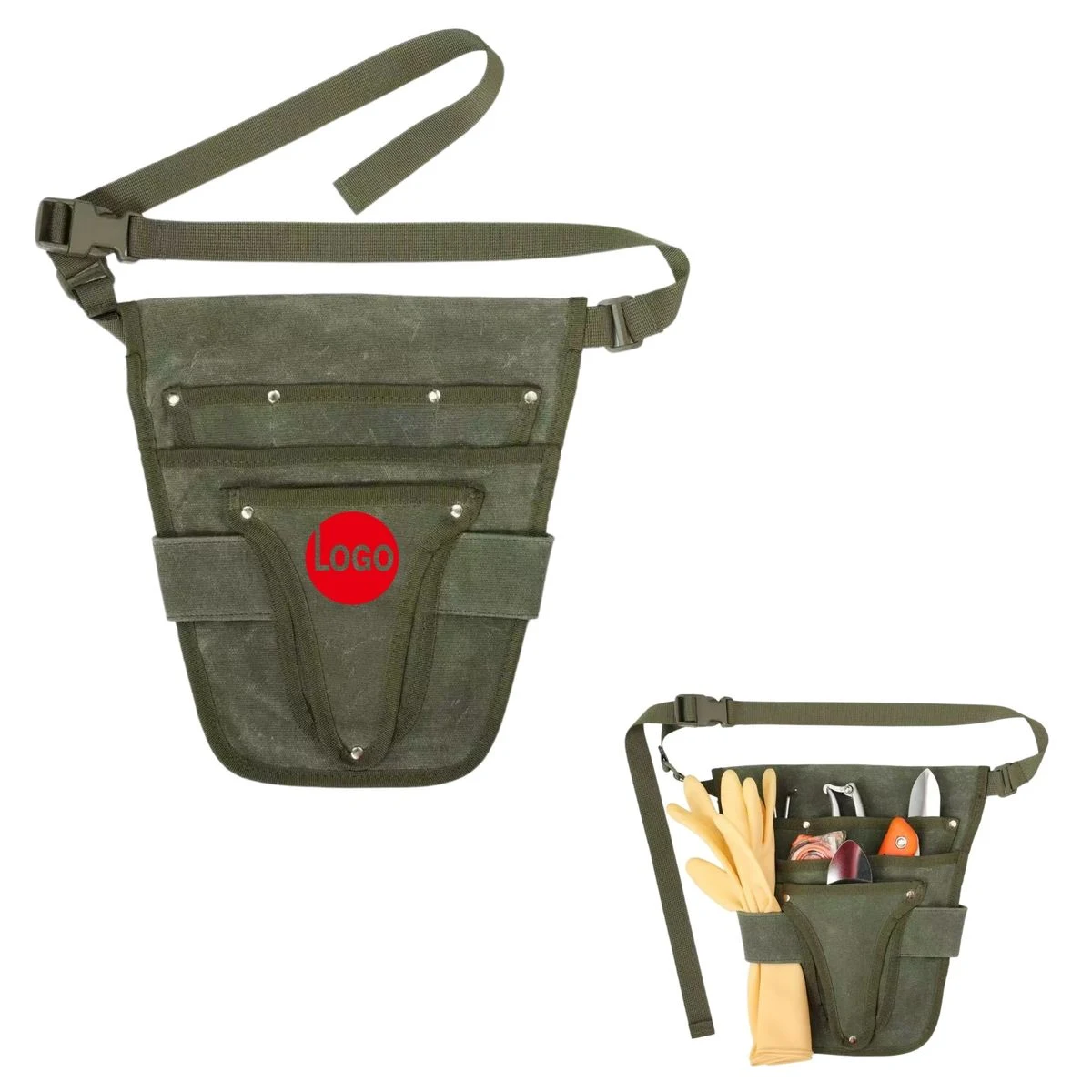 Heavy?Duty Water Resistant Waxed Canvas Garden Tool Belt 1