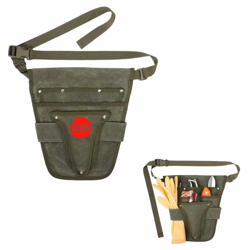 Heavy?Duty Water Resistant Waxed Canvas Garden Tool Belt