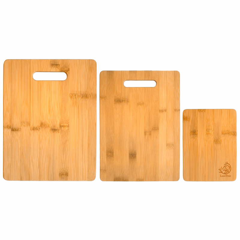 3-Piece Bamboo Cutting Board Set, 13" x 9-1/2", 11" x 8-1/2" and 8" x 6"
