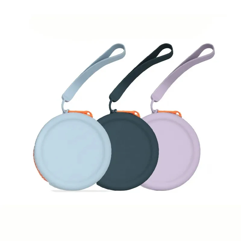 Silicone Zipper Round Purse with Strap 1