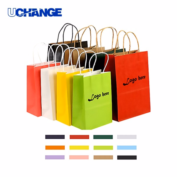 Colored Kraft Paper Tote Bag Organizer for Branding
