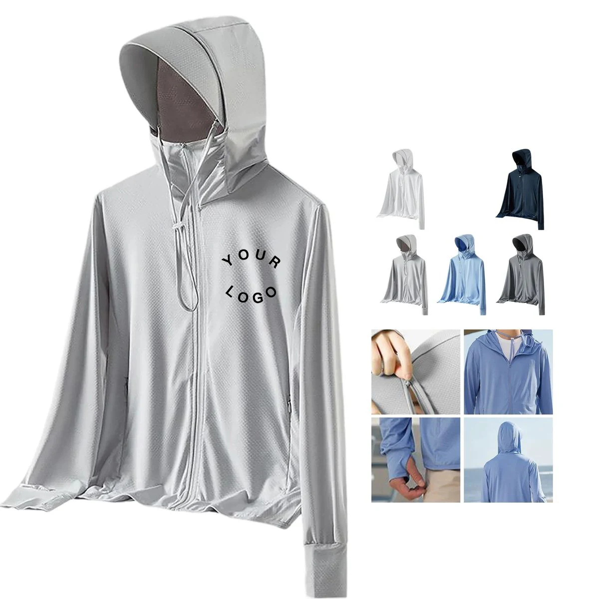 Quick Dry Hooded Polyester Sunscreen for Cycling and Hiking 1