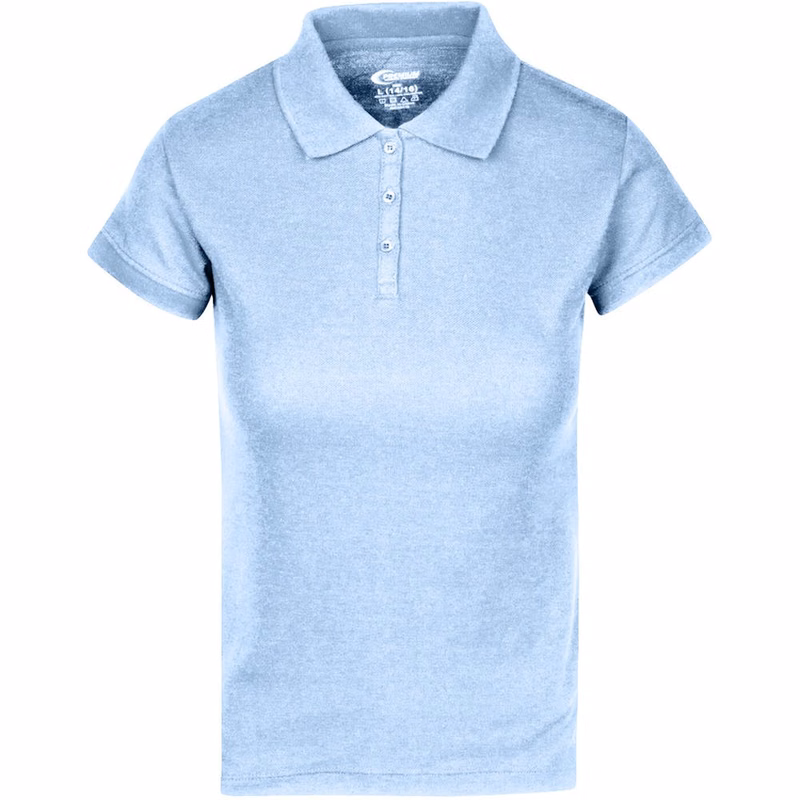 Juniors' Polo Uniform Shirts - Light Blue Size Large