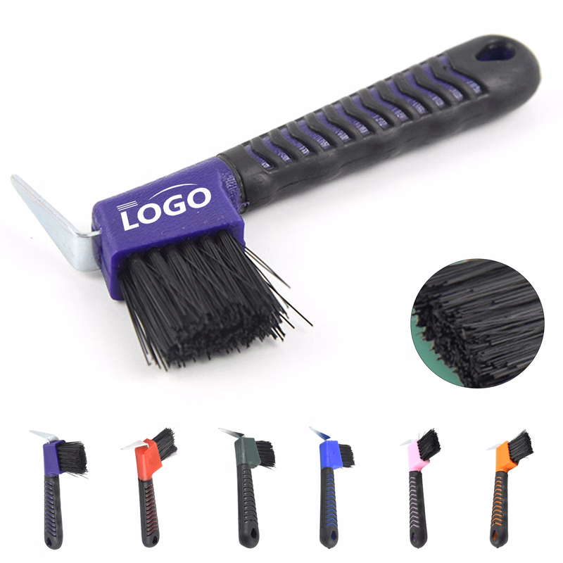 Hoof Cleaning Tool with Bristles and Hook