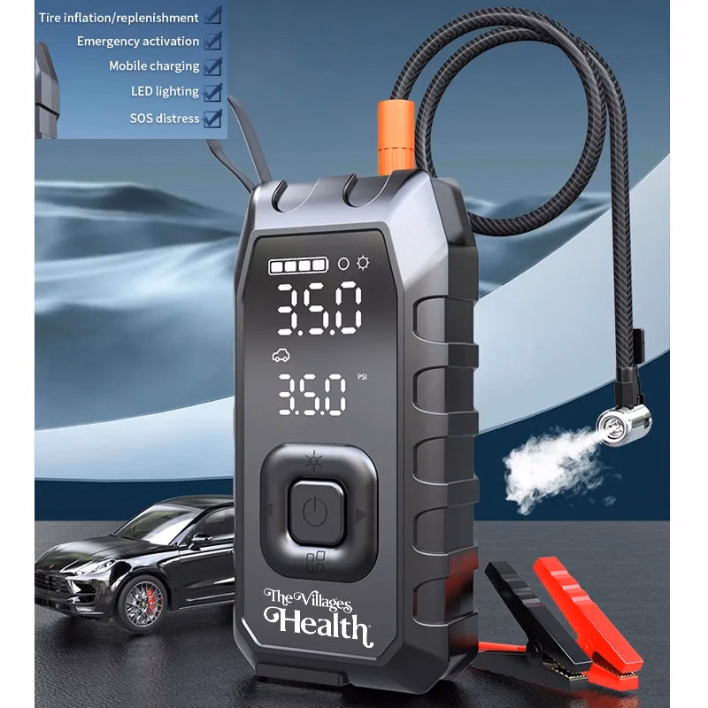 4 in 1 Car  Jump Starter with Dual-cylinder Air Compressor