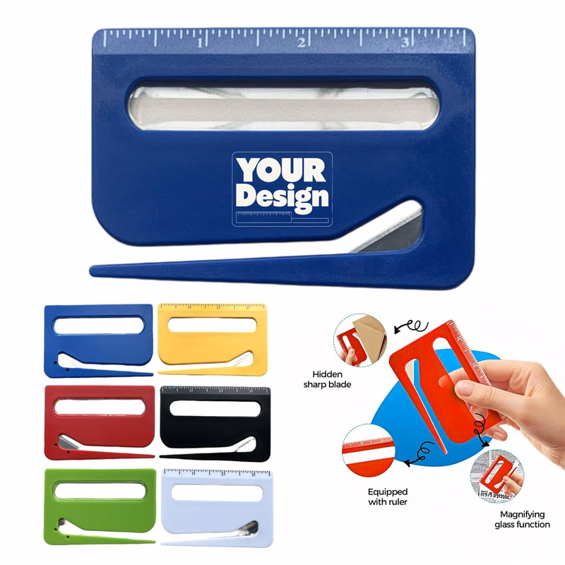 Multi-Function Plastic Letter Opener with Integrated Scale