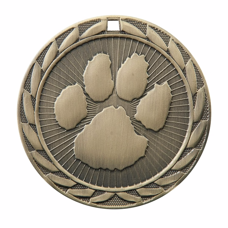 Paw Print Fe Iron Medal 2"