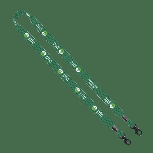 3/4" rPET Dye-Sublimated Double-Ended Lanyard With Metal Crimp and Lobster Clip
