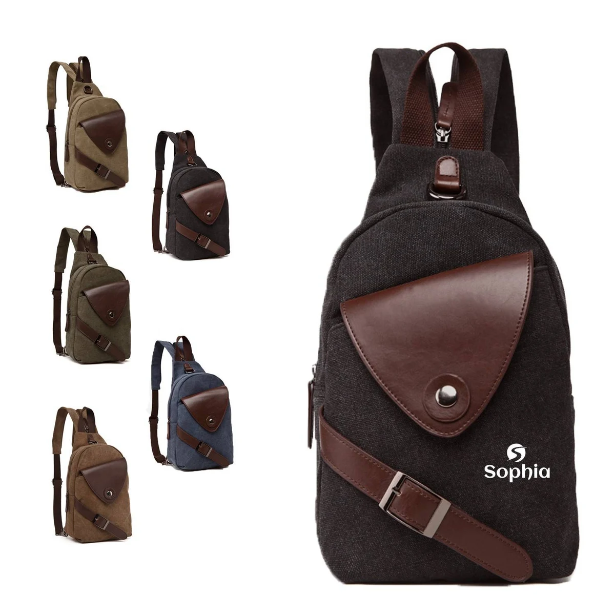 Canvas Sling Crossbod Shoulder Bag 1