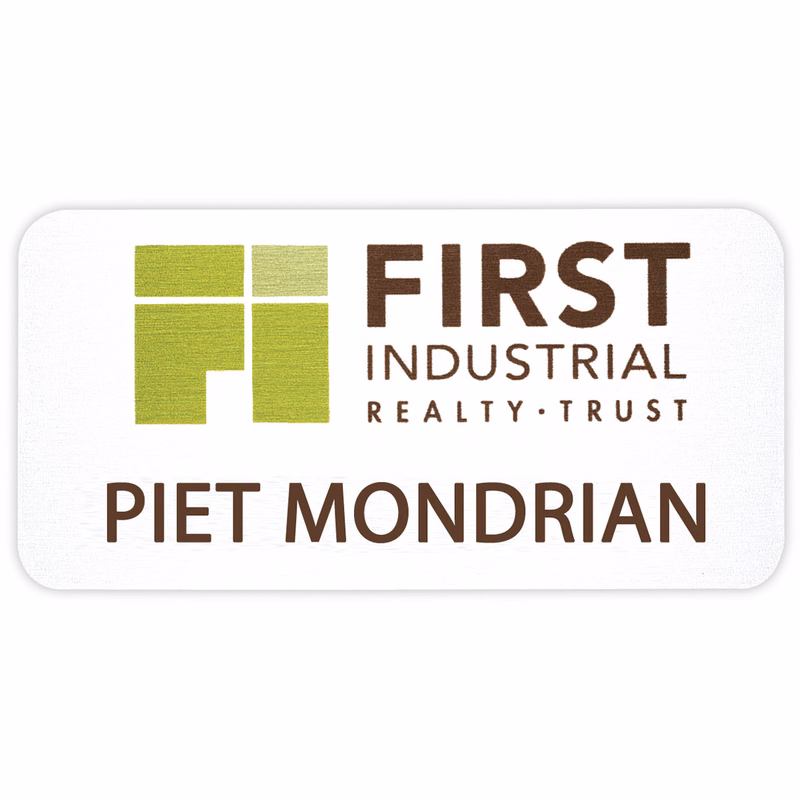 Savannah Custom Metal Name Badge (Custom sized between 3 and 6 sq. in.)