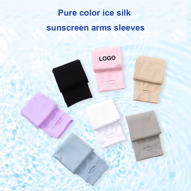 Adult Ice Silk Arm Sleeves With Thump Holes