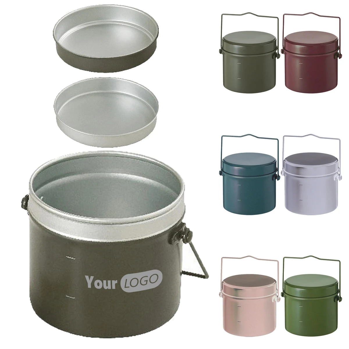 Aluminum Multi Functional Barbecue Hanging Pot Lunch Box 1