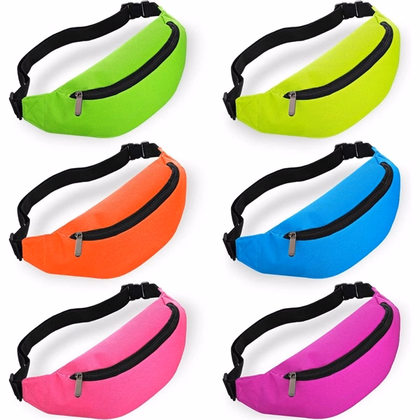 Custom 4 Inch Bright Neon Full Color Fanny Pack — Party & Festival Promotional Giveaway
