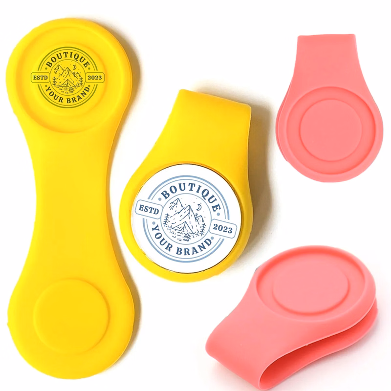 Silicone Golf Ball Marker Hat Clip Strong Magnetic Closure