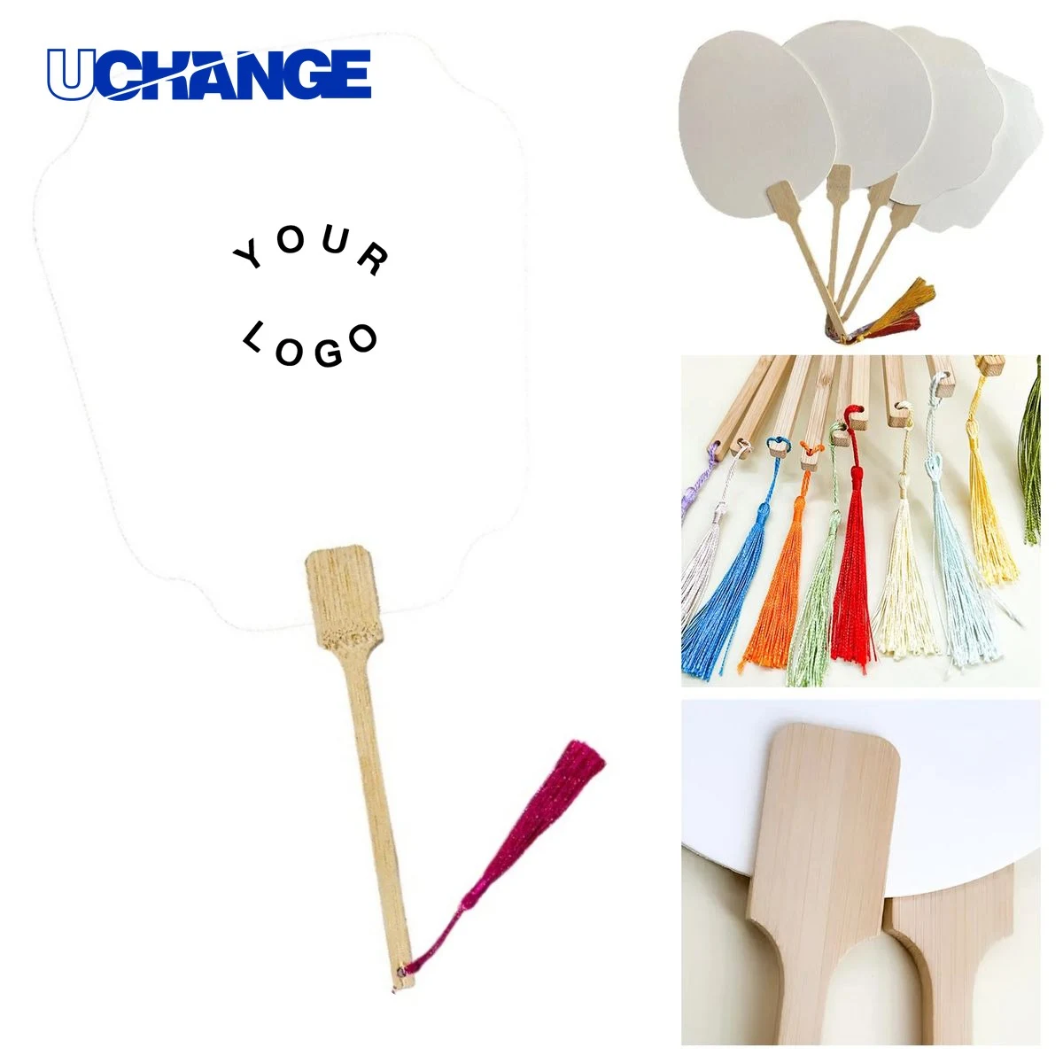Paper Craft Fan with Wooden Handle 1