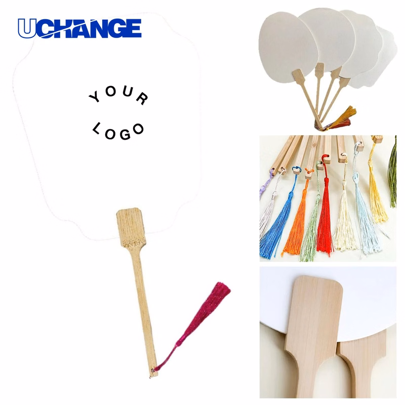 Paper Craft Fan with Wooden Handle