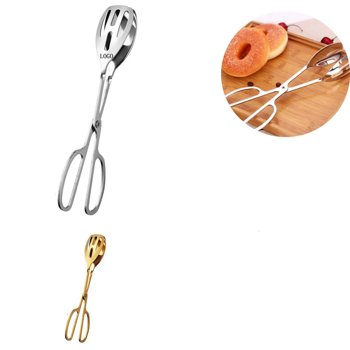BBQ Baking Scissor Tongs Stainless Steel Kitchen Tool 1