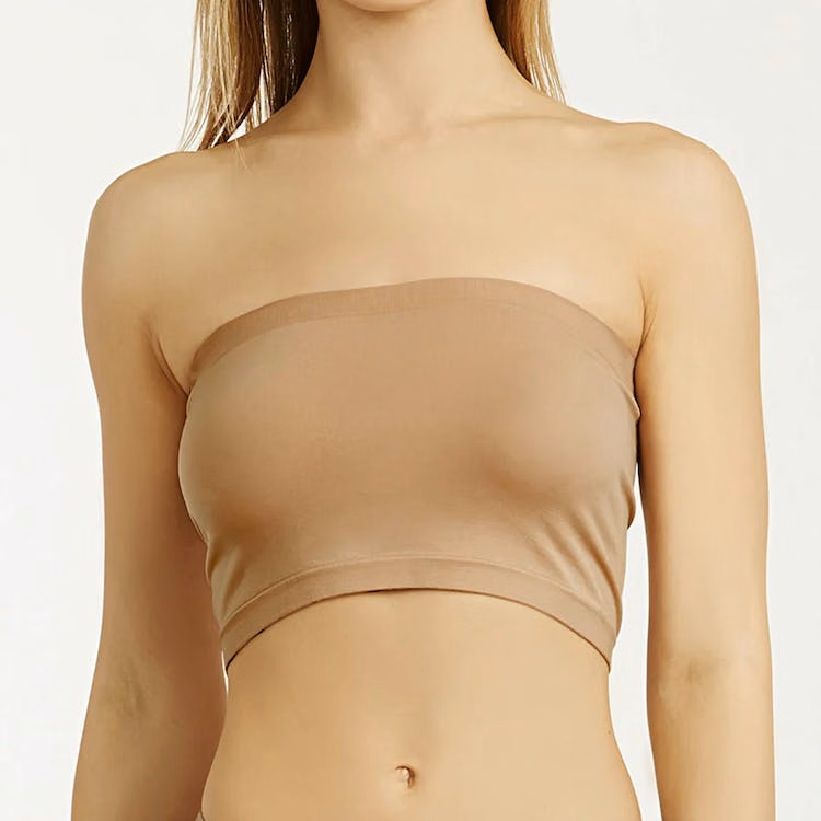 Women's Seamless No Pad Tube Bras - One Size Fits Most Beige