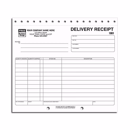 Delivery receipts, Sets