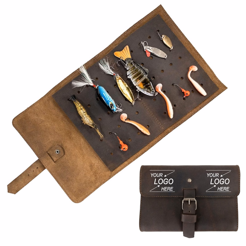 Slim Leather Fishing Lure Case