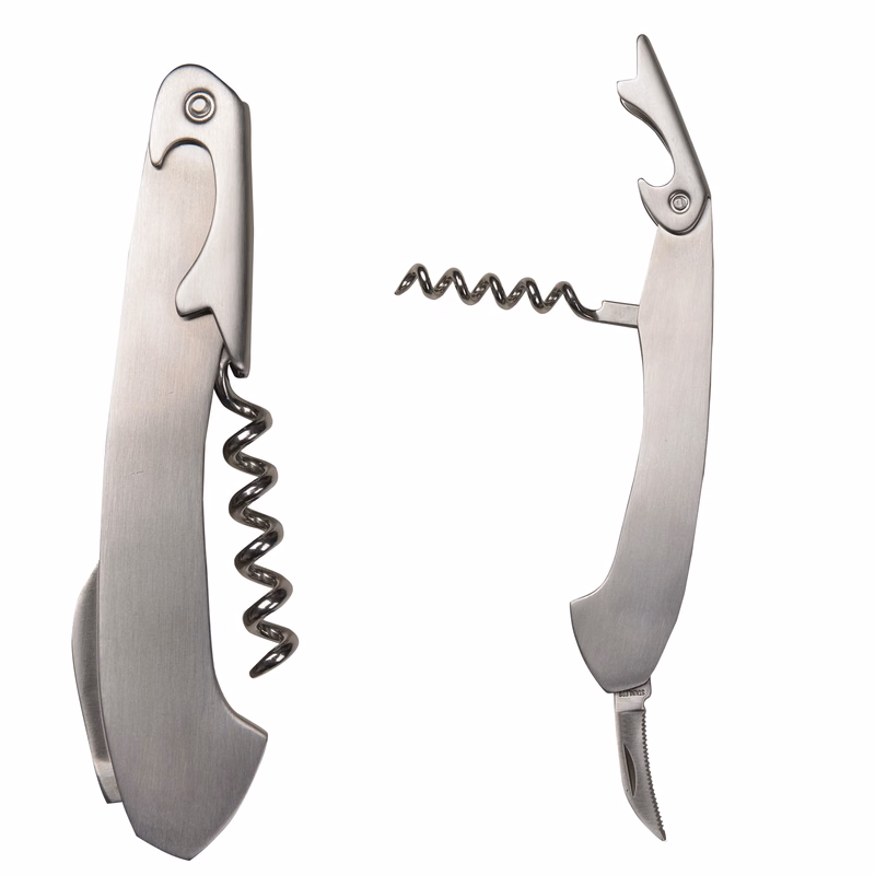 Premium Stainless Steel Wine Opener with Corkscrew & Knife
