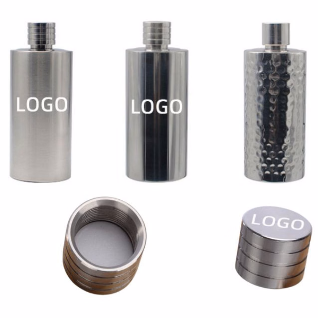 10 oz Cylindrical Stainless Steel Flask