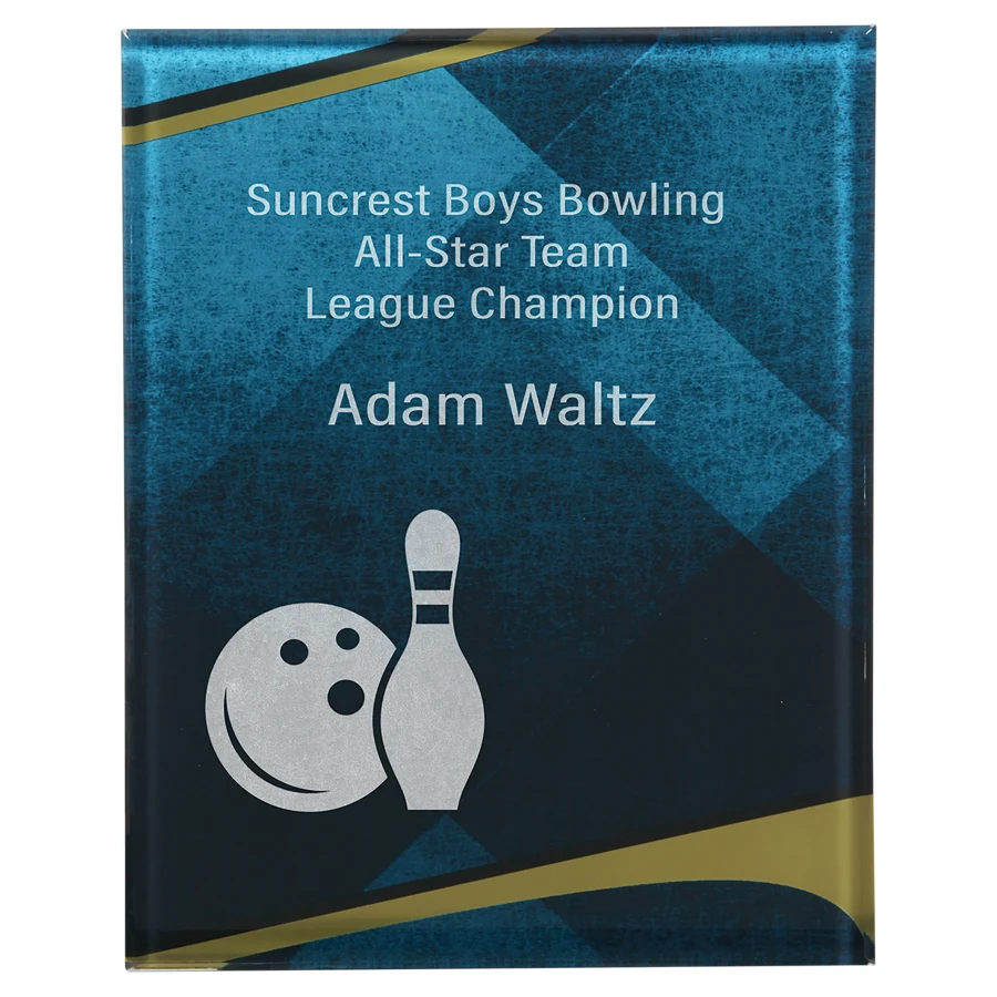 7.75" x 9.75" Blue & Gold Apex Plaque Award 1
