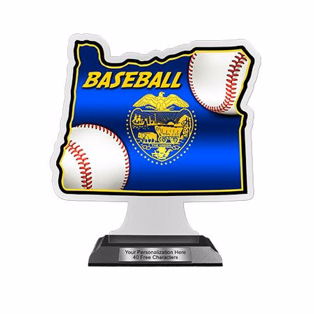 State Acrylic Trophy: 6" Oregon Shape (Event type/