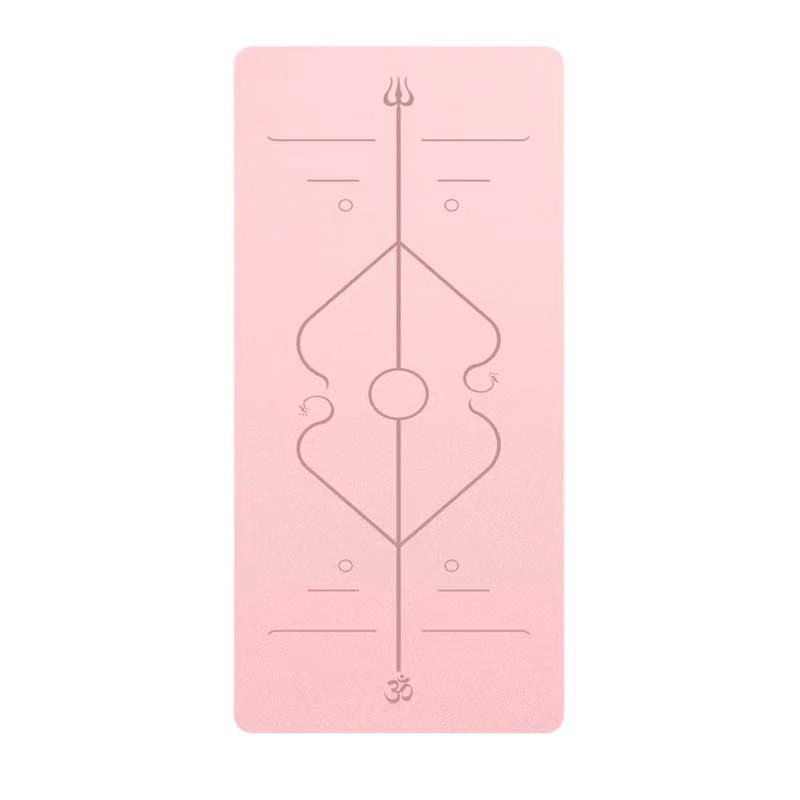 Solid-Color Yoga Mat with Alignment Markers