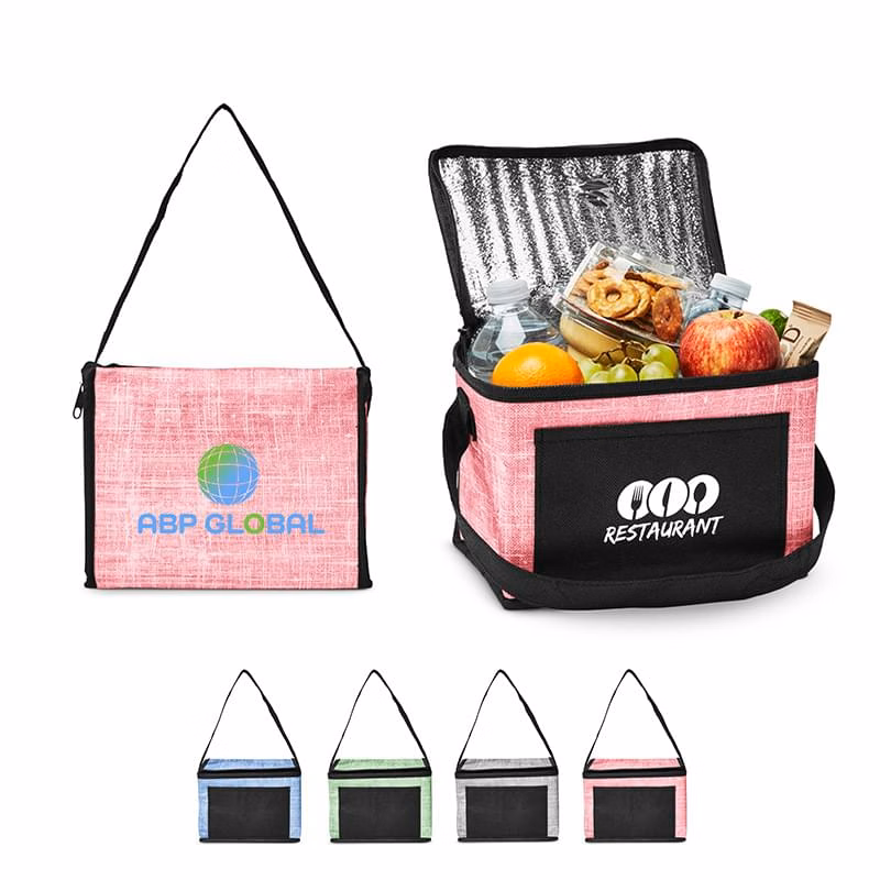 Denim Pattern Non-Woven 6 Pack Lunch Bag