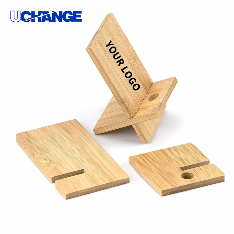 Detachable Wood Phone Stand Holder with Cable Slot 5.4" x 3.2"