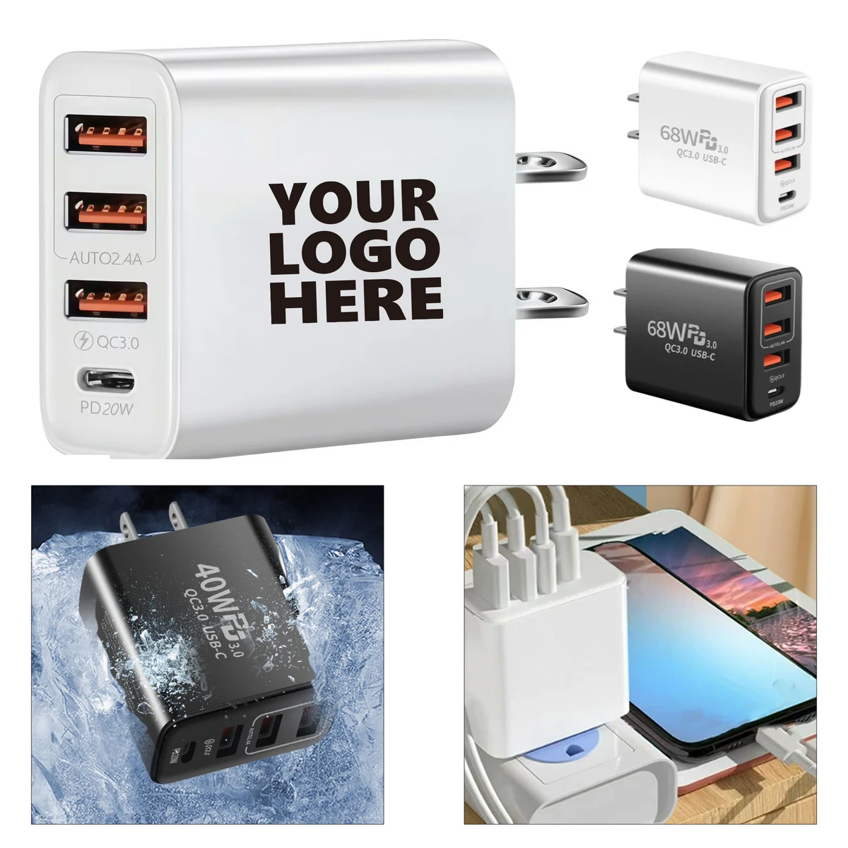 Travel Charger with Multi-USB Ports 1