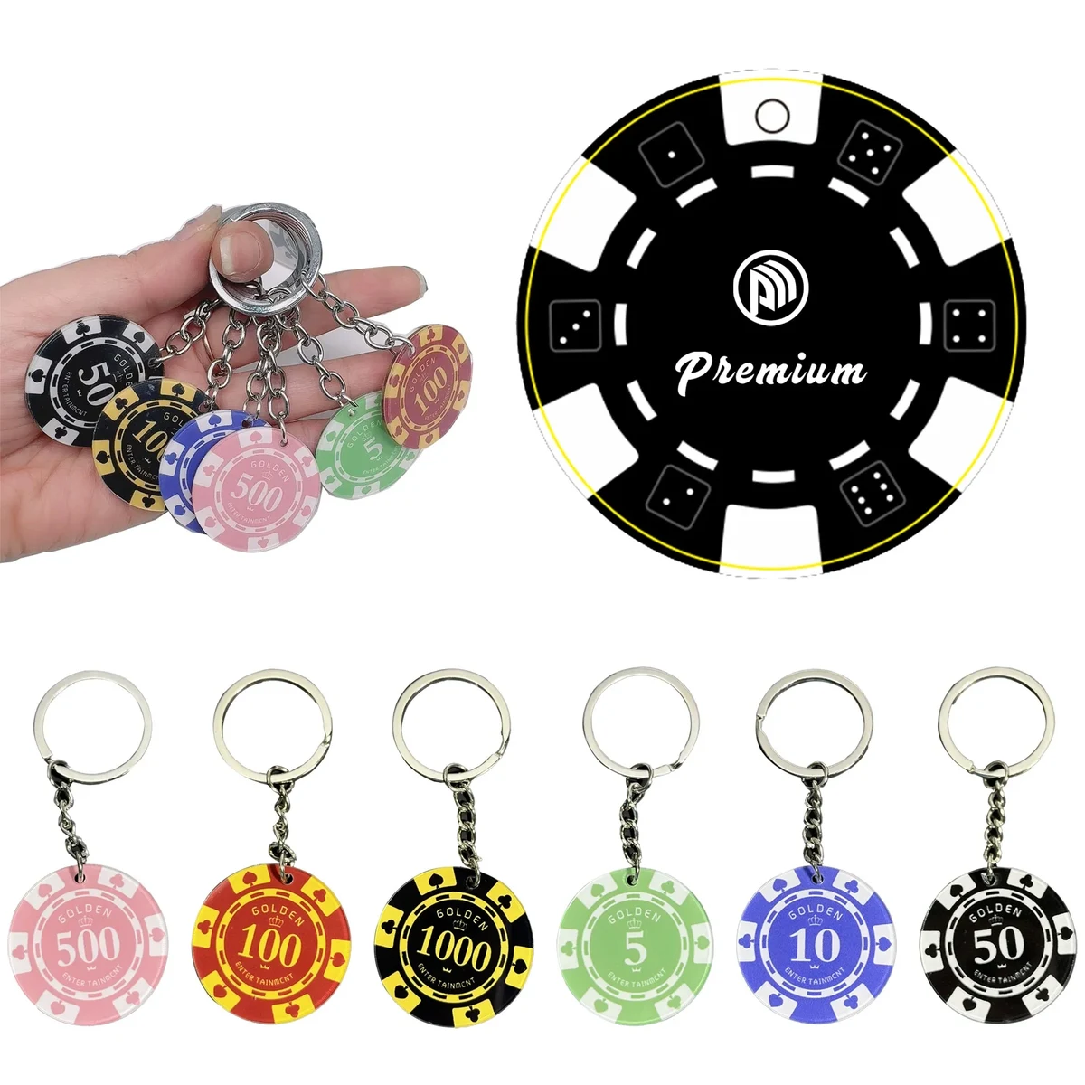 Full-color Poker Chip Keychain 1