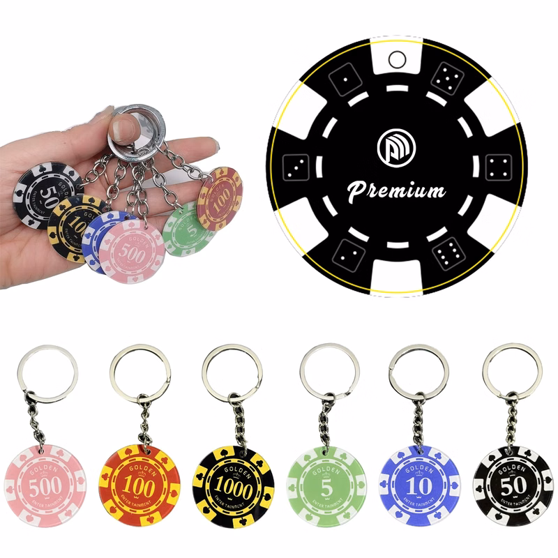 Full-color Poker Chip Keychain